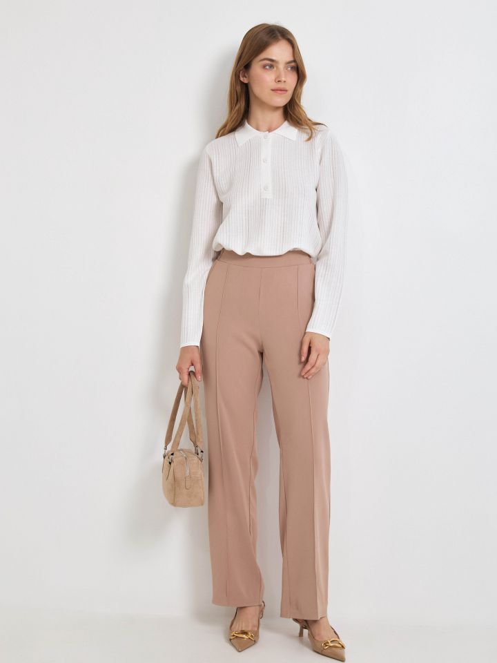 סריג פולו ארוך PROMO בצבע אופוויט