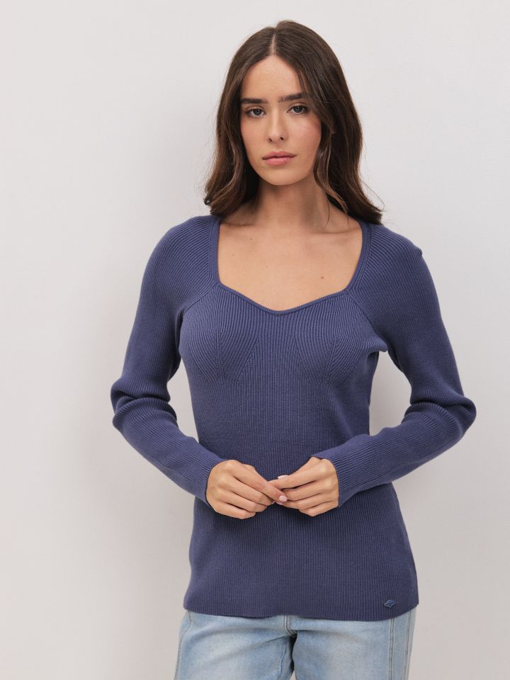 סריג  PROMO ROMI בצבע כחול מעושן