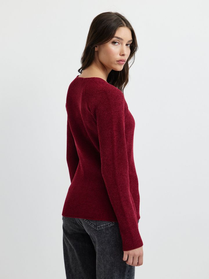 סריג שניל בצבע בורדו