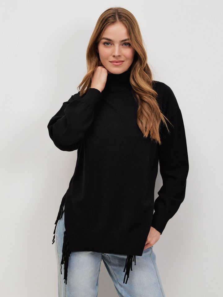 סריג גולף פרנזים בצבע שחור