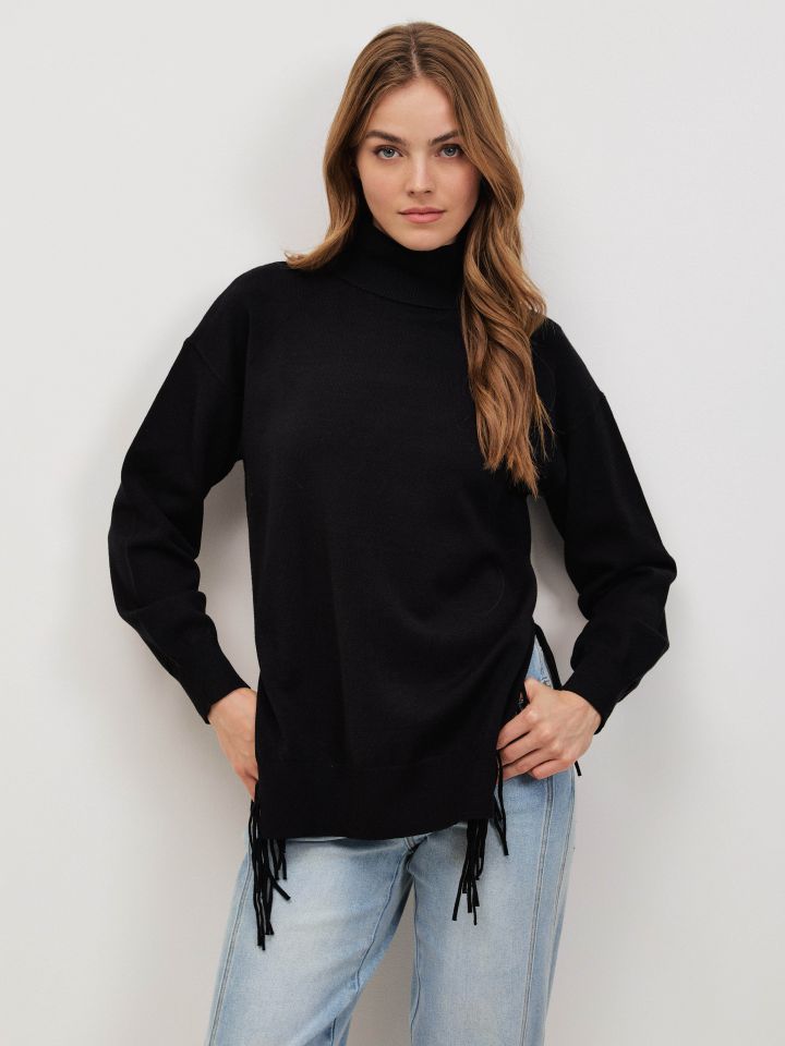 סריג גולף פרנזים בצבע שחור