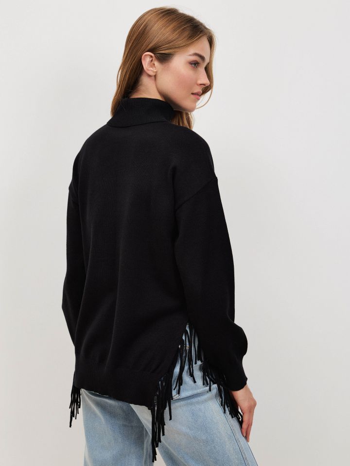 סריג גולף פרנזים בצבע שחור