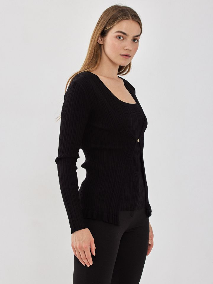 טווין סט סריג פתח אבזם בצבע שחור