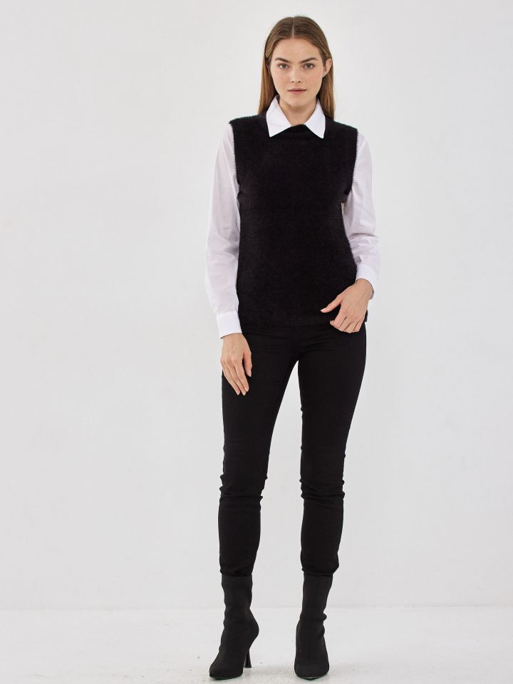 סריג חצי גולף שאניל PROMO בצבע שחור