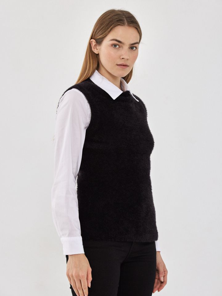 סריג חצי גולף שאניל PROMO בצבע שחור