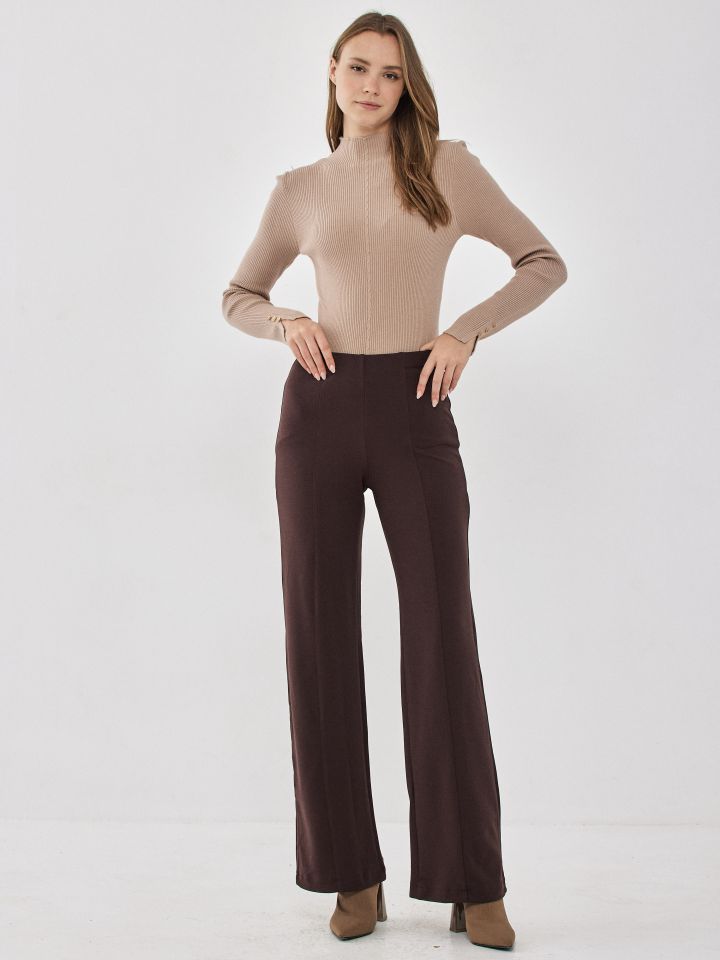 סריג ריבים כפ’ בשרוול PROMO בצבע מוקה