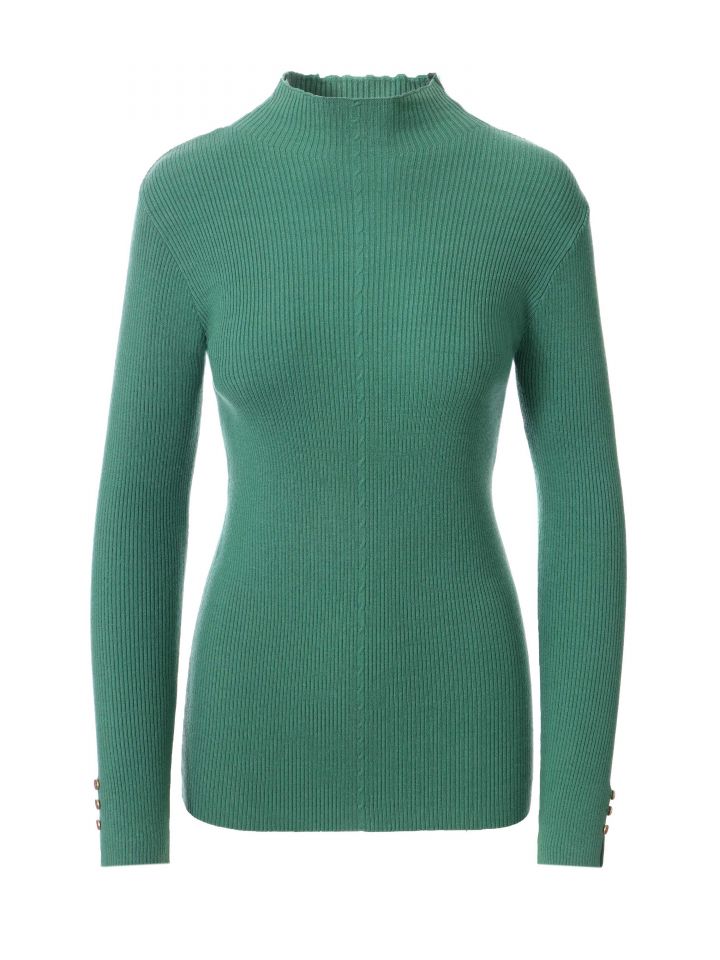 סריג ריבים כפ’ בשרוול PROMO בצבע ירוק דשא