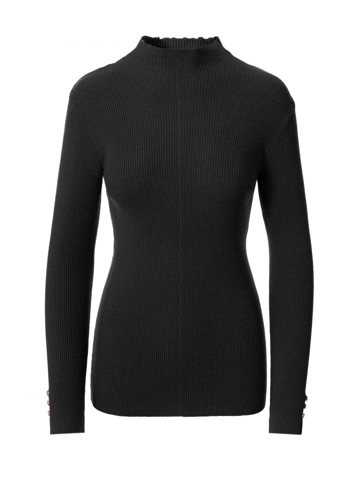 סריג ריבים כפ’ בשרוול PROMO בצבע שחור