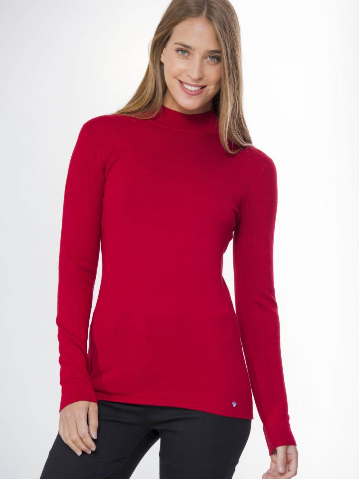 סריג חצי גולף PROMO בצבע אדום מלבורו