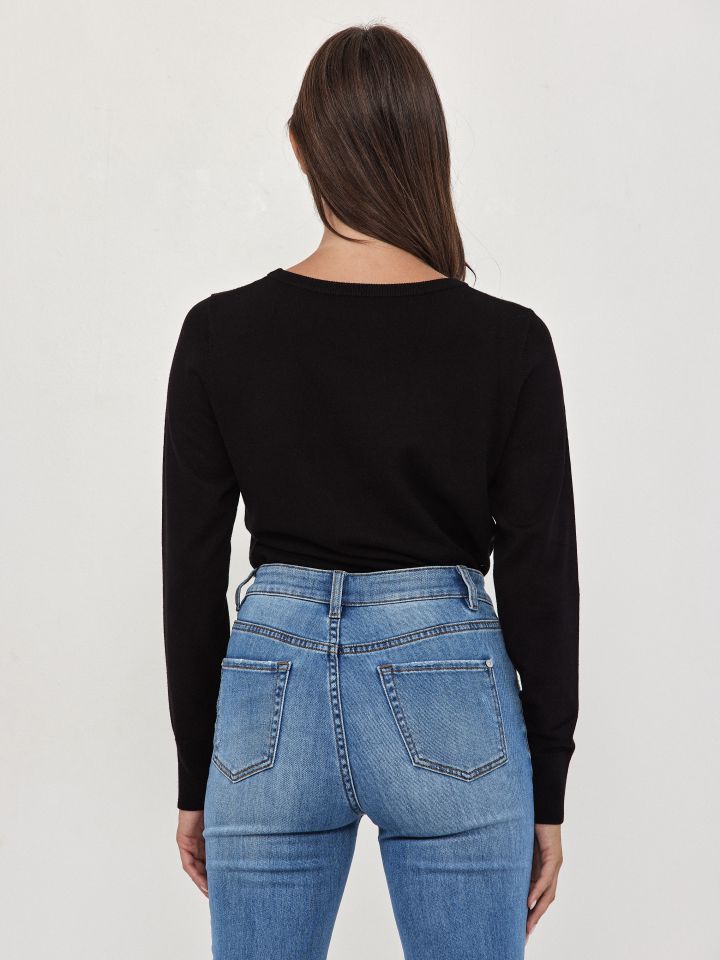 סריג פתח יהלומים בצבע שחור