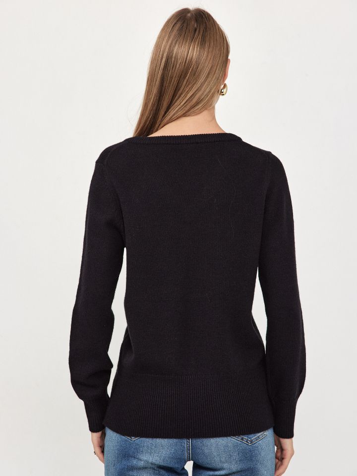 סריג  PROMO ITALY V בצבע שחור