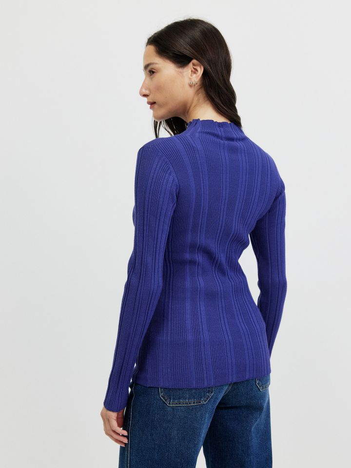 סריג ריב חצי גולף PROMO בצבע סגול