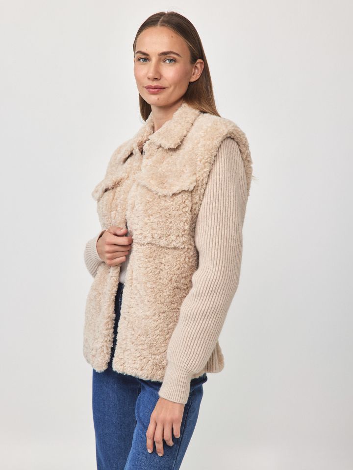 עליונית סריג כיסים MILANO בצבע שנהב