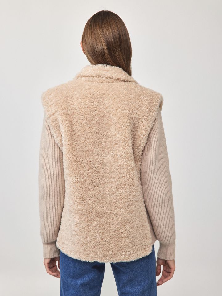 עליונית סריג כיסים MILANO בצבע שנהב