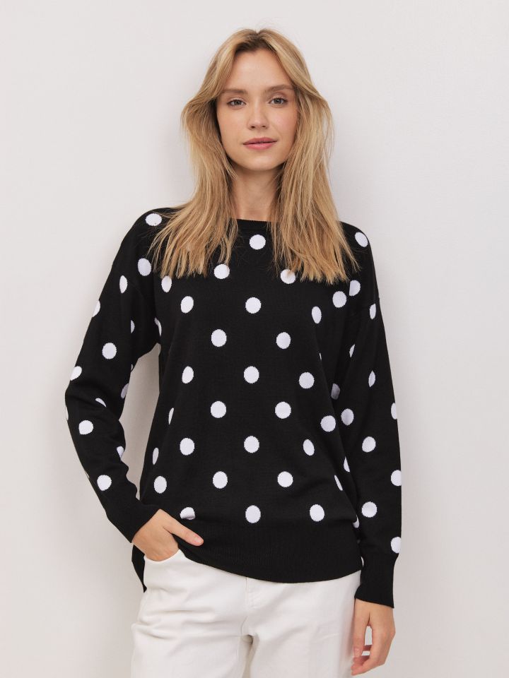 סריג נקודות PROMO בצבע שחור