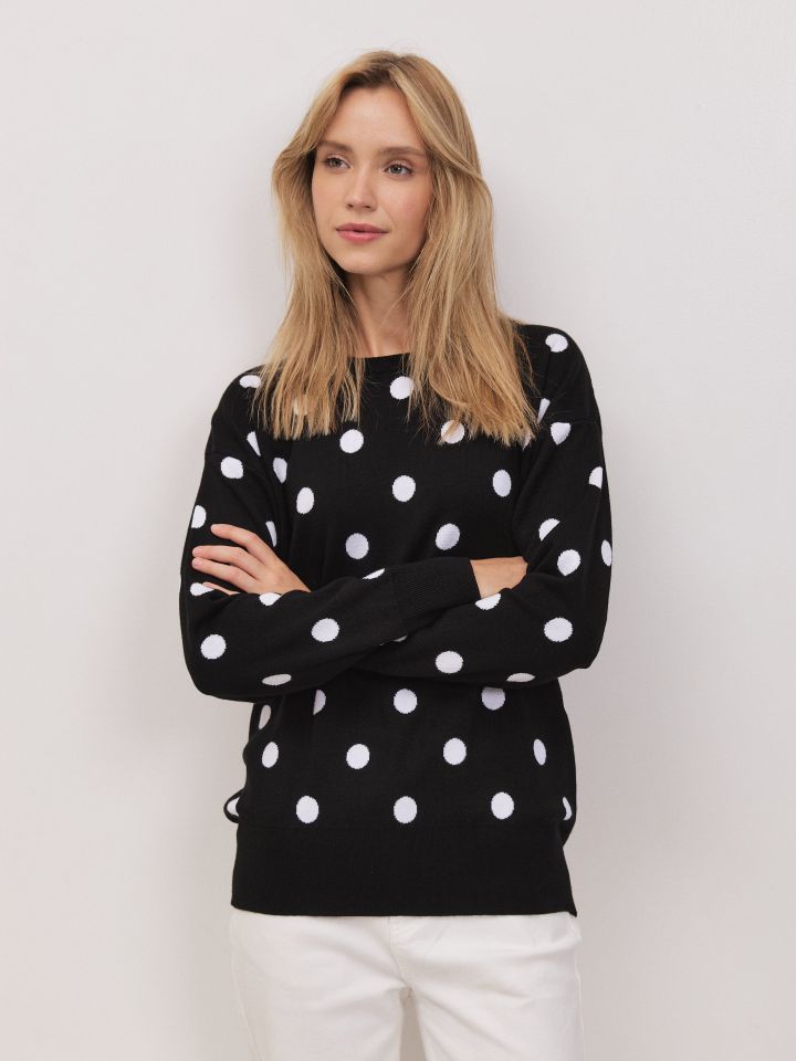 סריג נקודות PROMO בצבע שחור