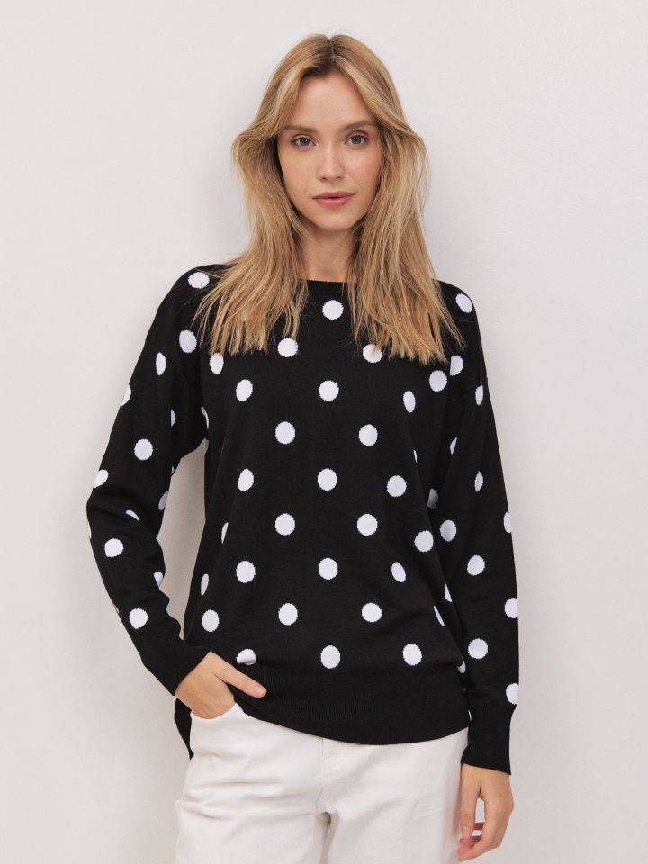 סריג נקודות PROMO בצבע שחור