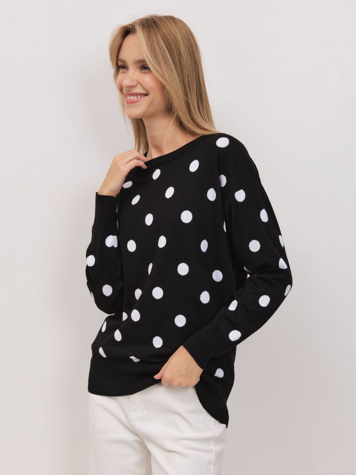 סריג נקודות PROMO בצבע שחור