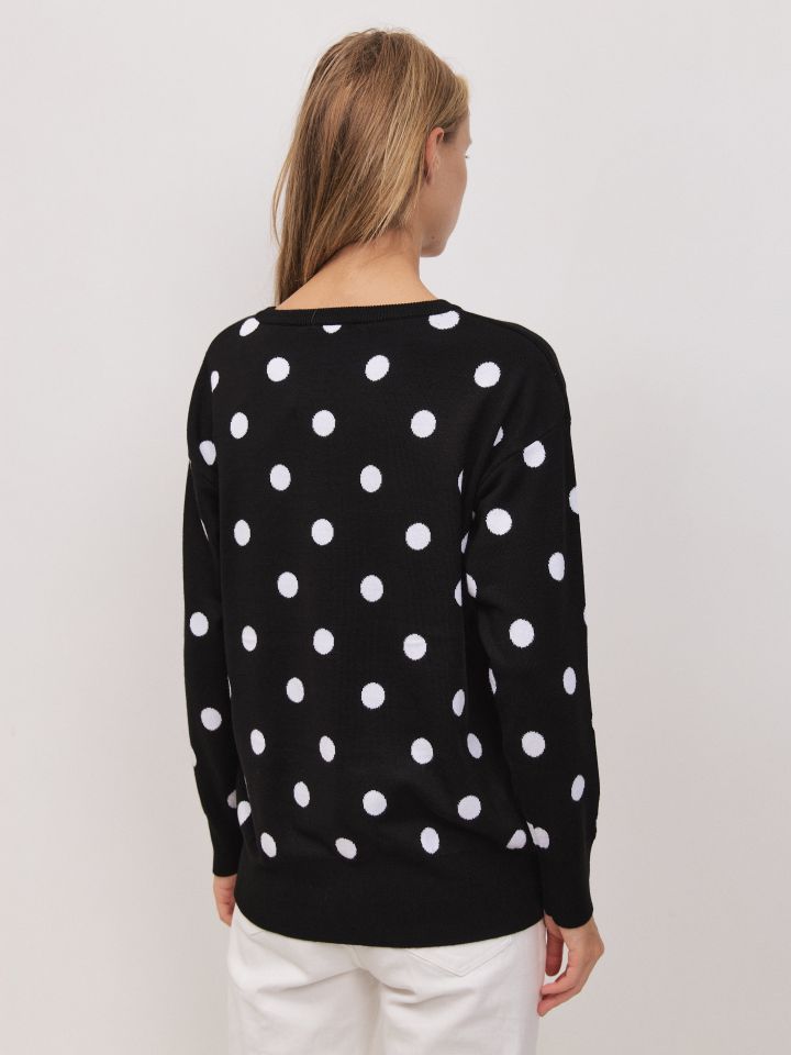 סריג נקודות PROMO בצבע שחור