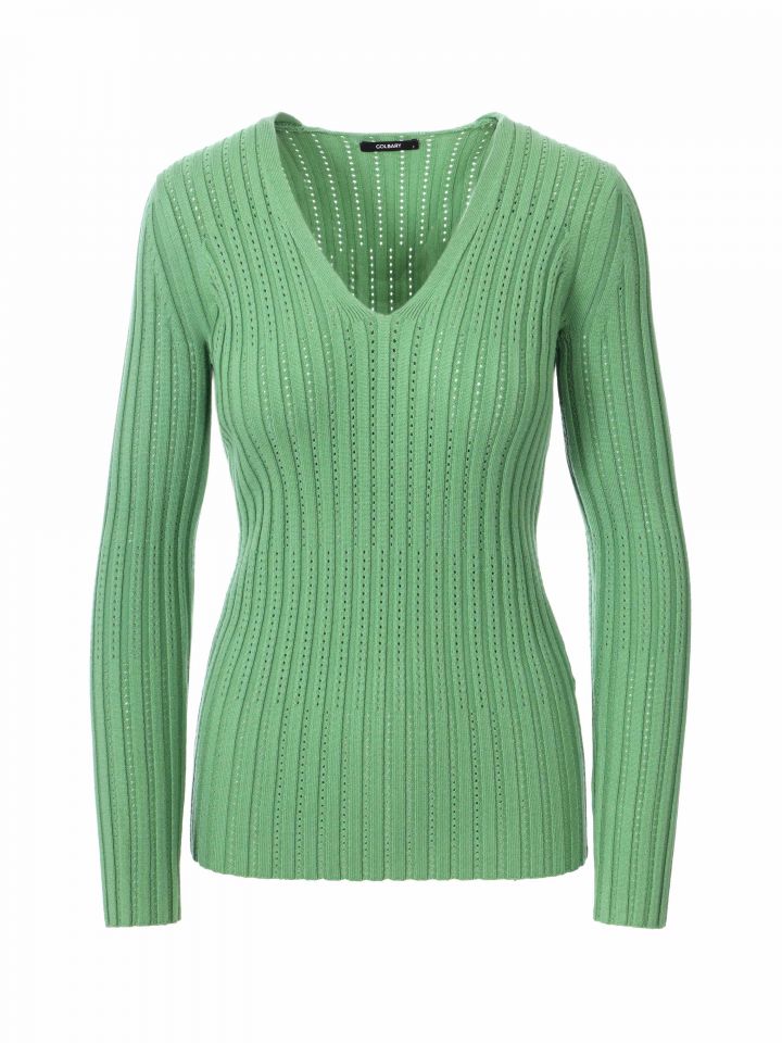 סריג V ריב ROMI PROMO בצבע ירוק