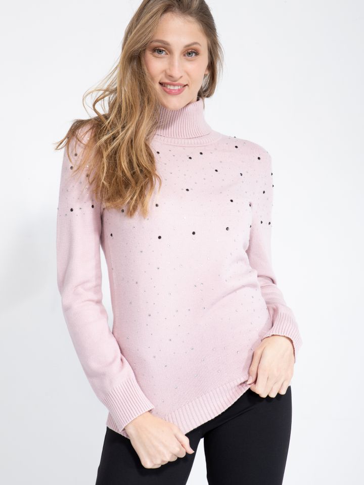 סריג גולף פנינים בצבע ורוד עתיק