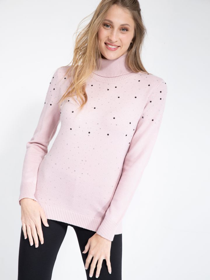 סריג גולף פנינים בצבע ורוד עתיק