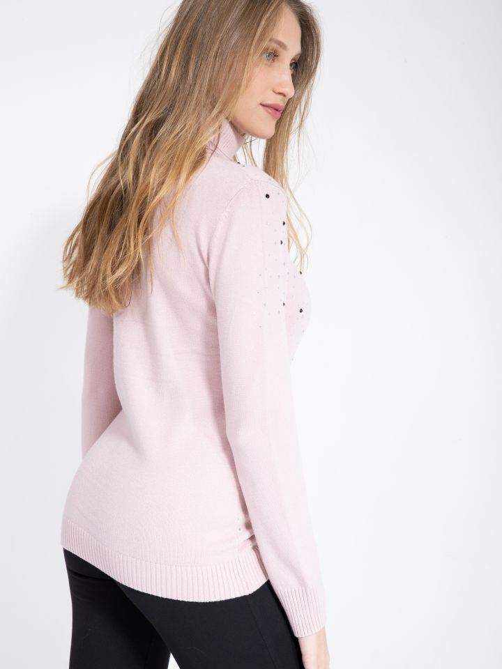 סריג גולף פנינים בצבע ורוד עתיק