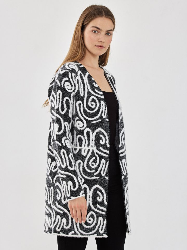 עליונית סריג ג’קרט בצבע אפור מלאנז בינוני