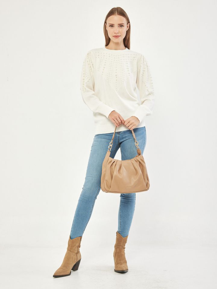 סריג פנינים בצבע אופוויט