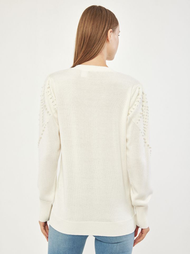 סריג פנינים בצבע אופוויט