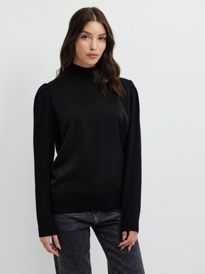 סריג גולף פרונט סטן בצבע שחור