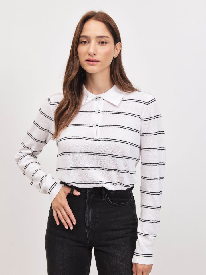 סריג שינה פסים PROMO בצבע אופוויט