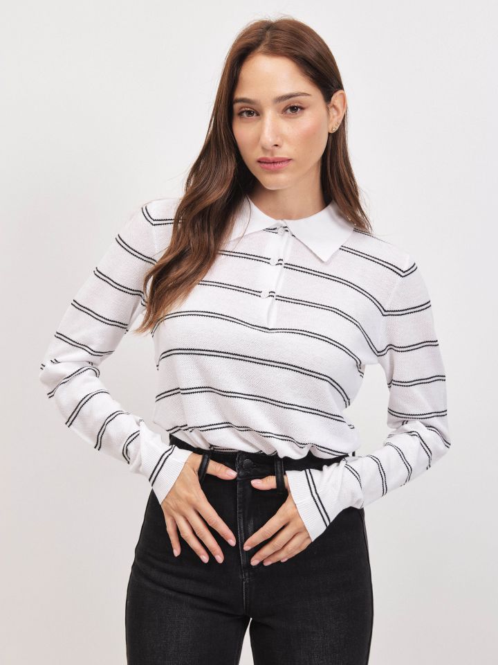 סריג שינה פסים PROMO בצבע אופוויט