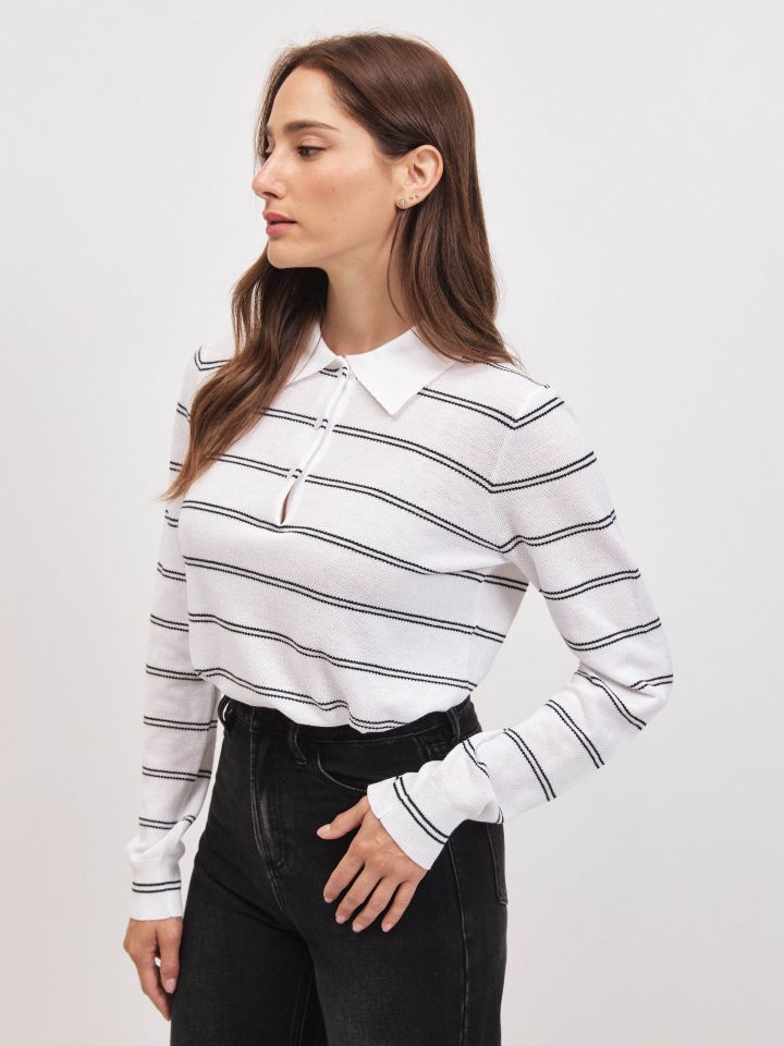 סריג שינה פסים PROMO בצבע אופוויט