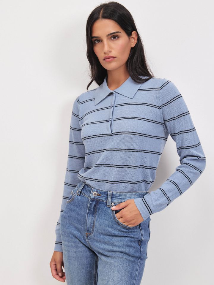 סריג שינה פסים PROMO בצבע תכלת