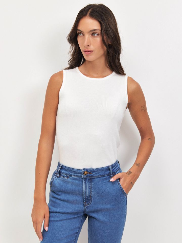 גופיה סריג PROMO בצבע אופוויט