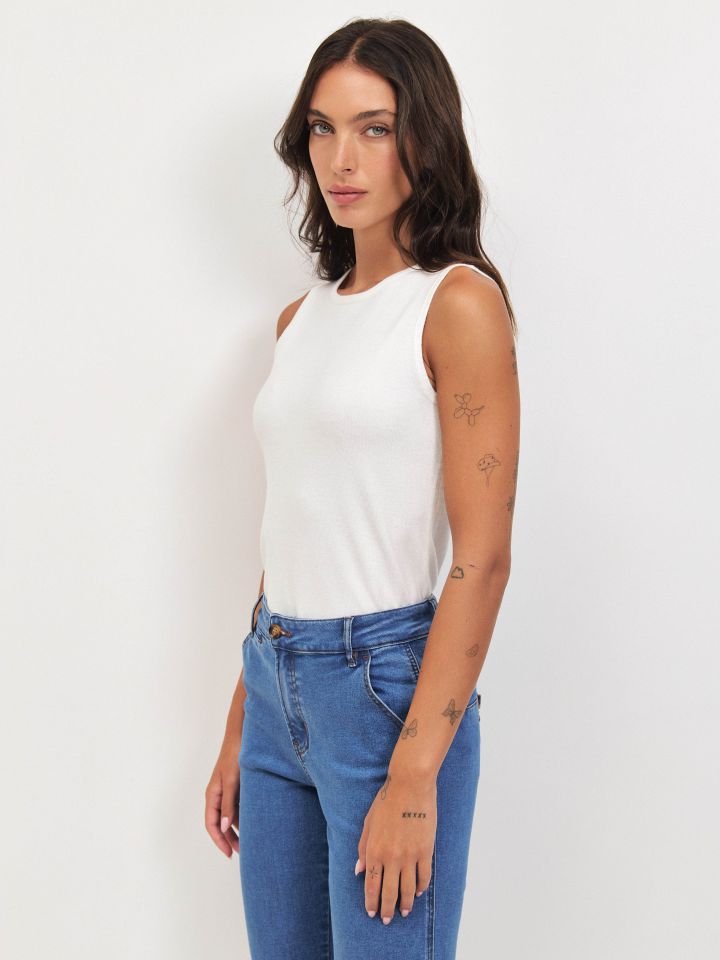 גופיה סריג PROMO בצבע אופוויט