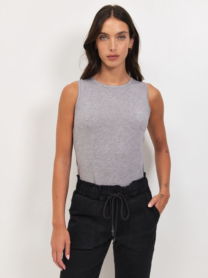 גופיה סריג PROMO בצבע אפור כסף