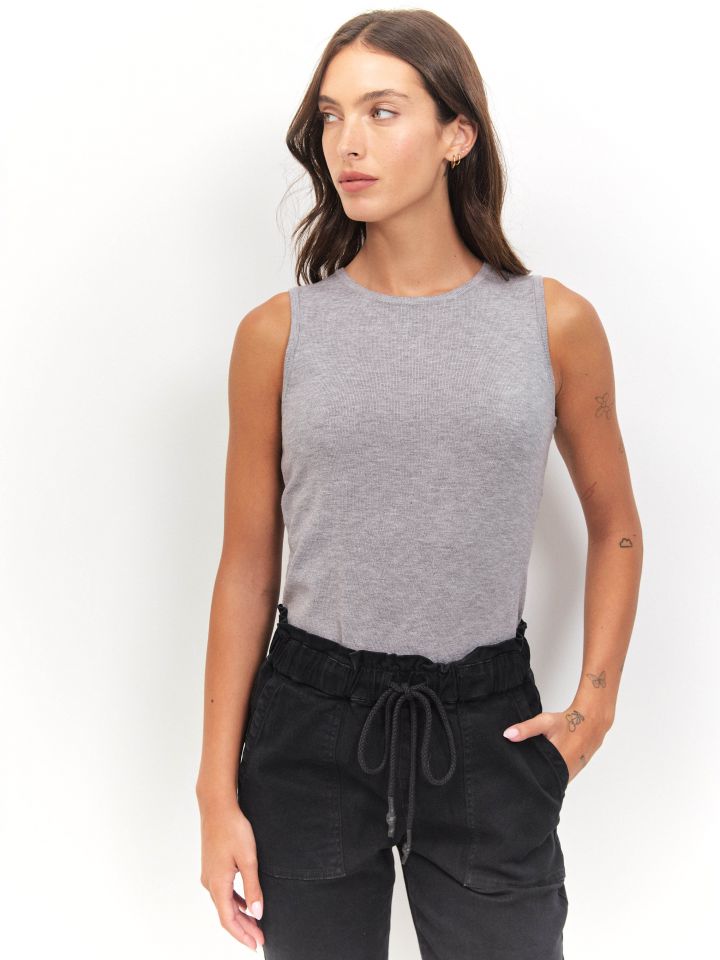 גופיה סריג PROMO בצבע אפור כסף