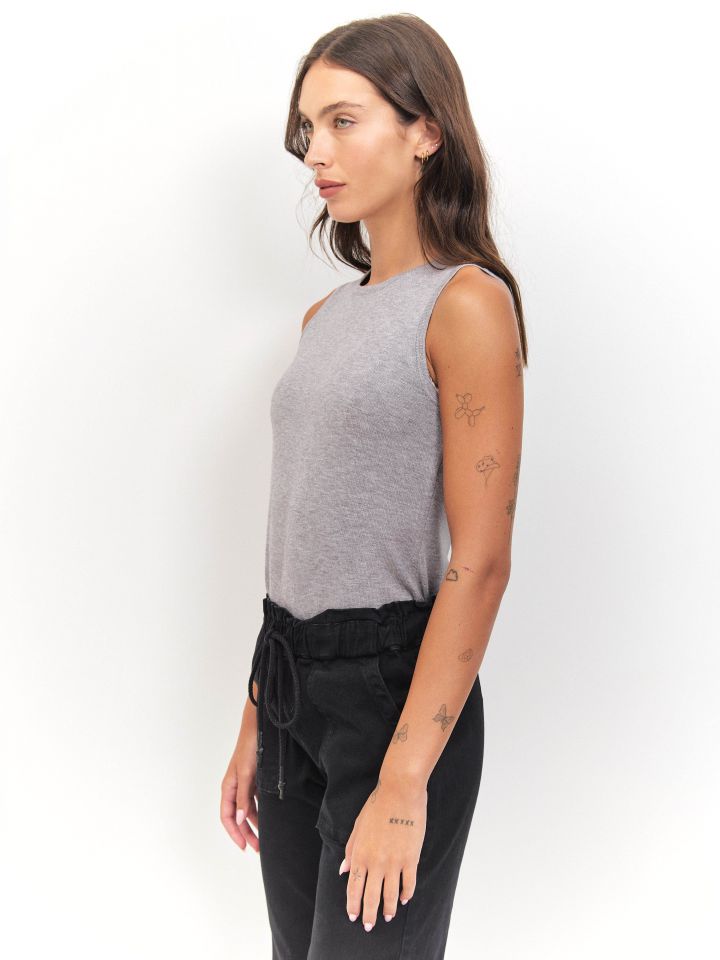 גופיה סריג PROMO בצבע אפור כסף