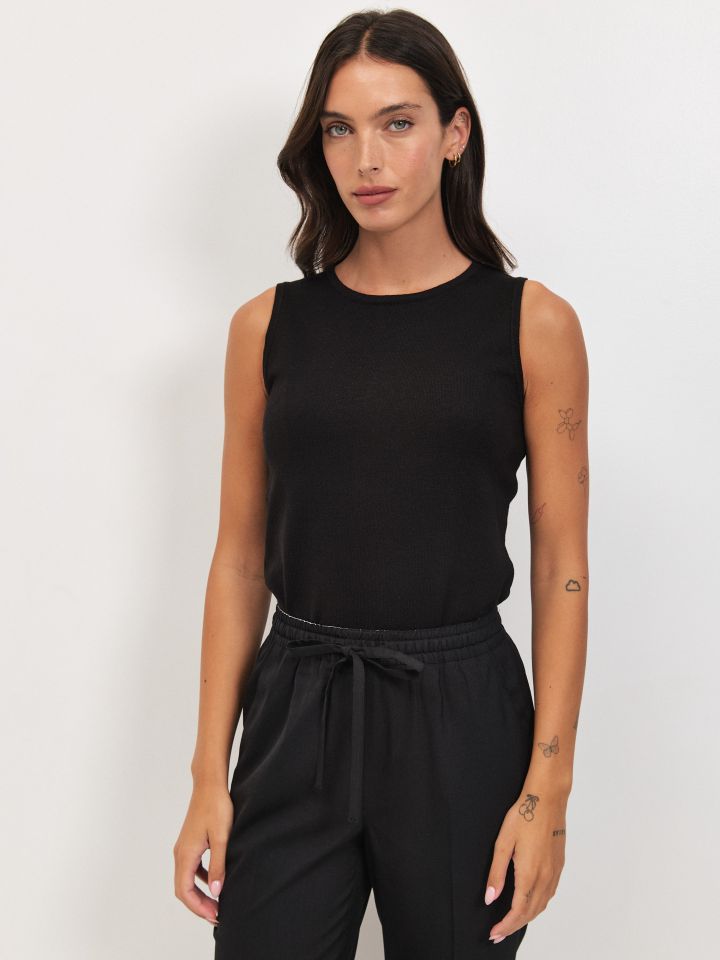 גופיה סריג PROMO בצבע שחור