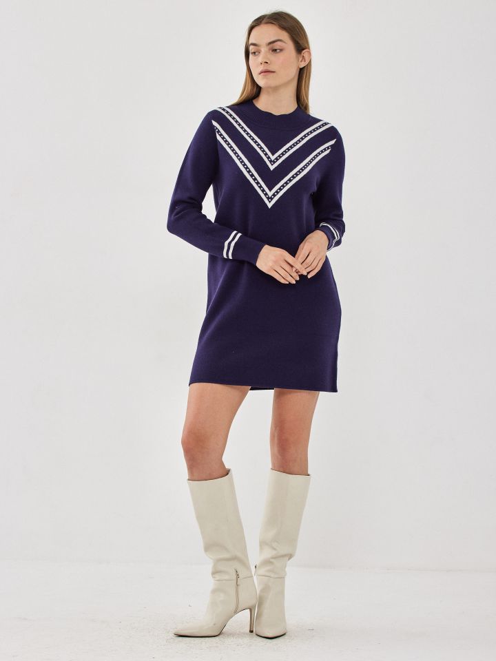 טוניקה סריג LIA בצבע כחול ויקטוריה