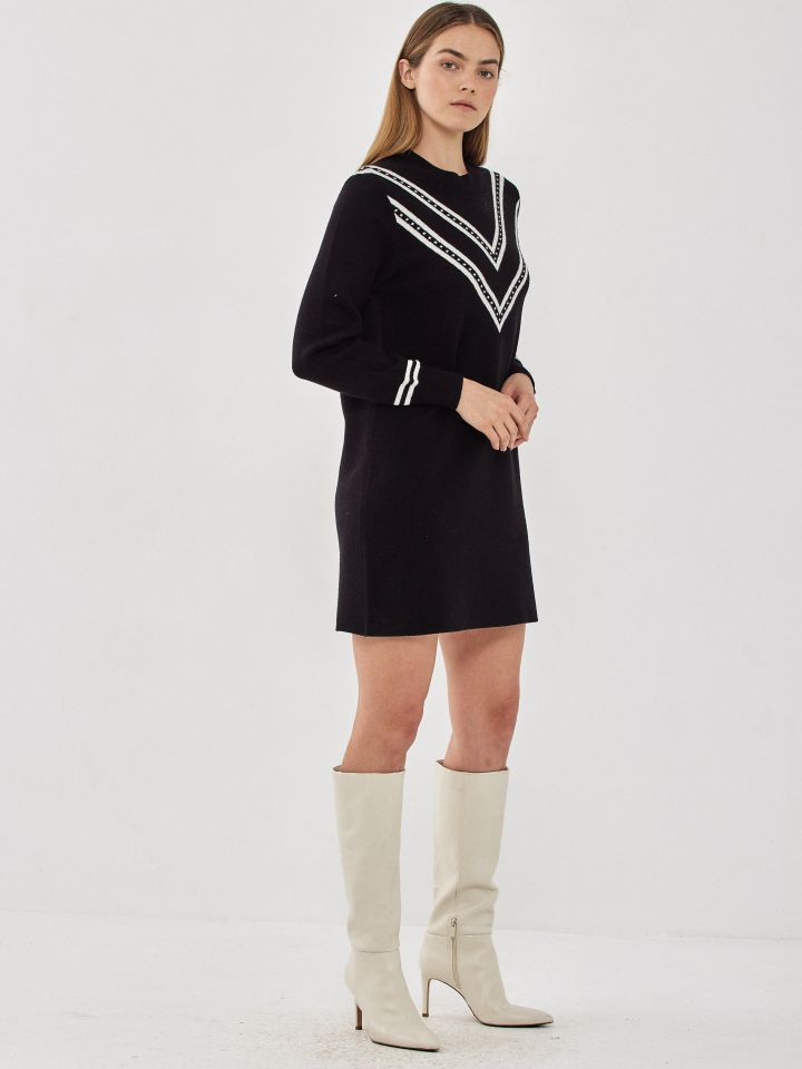 טוניקה סריג LIA בצבע שחור