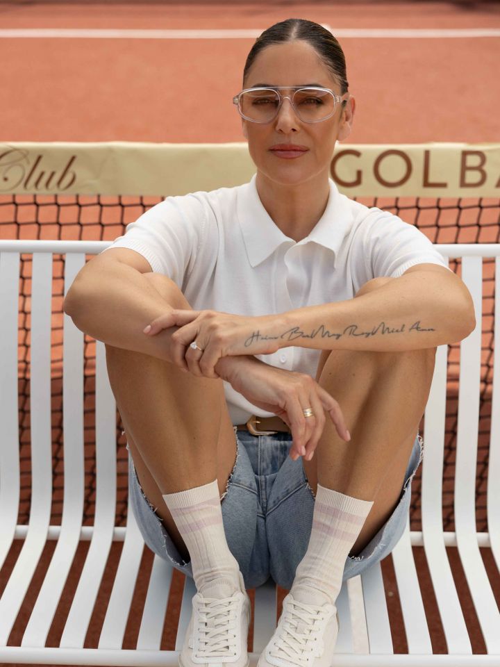 סריג צוארון שינה בצבע אופוויט