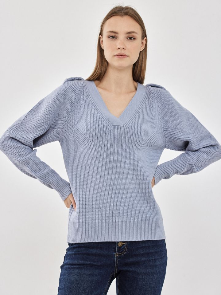 סריג V ROMI בצבע תכלת