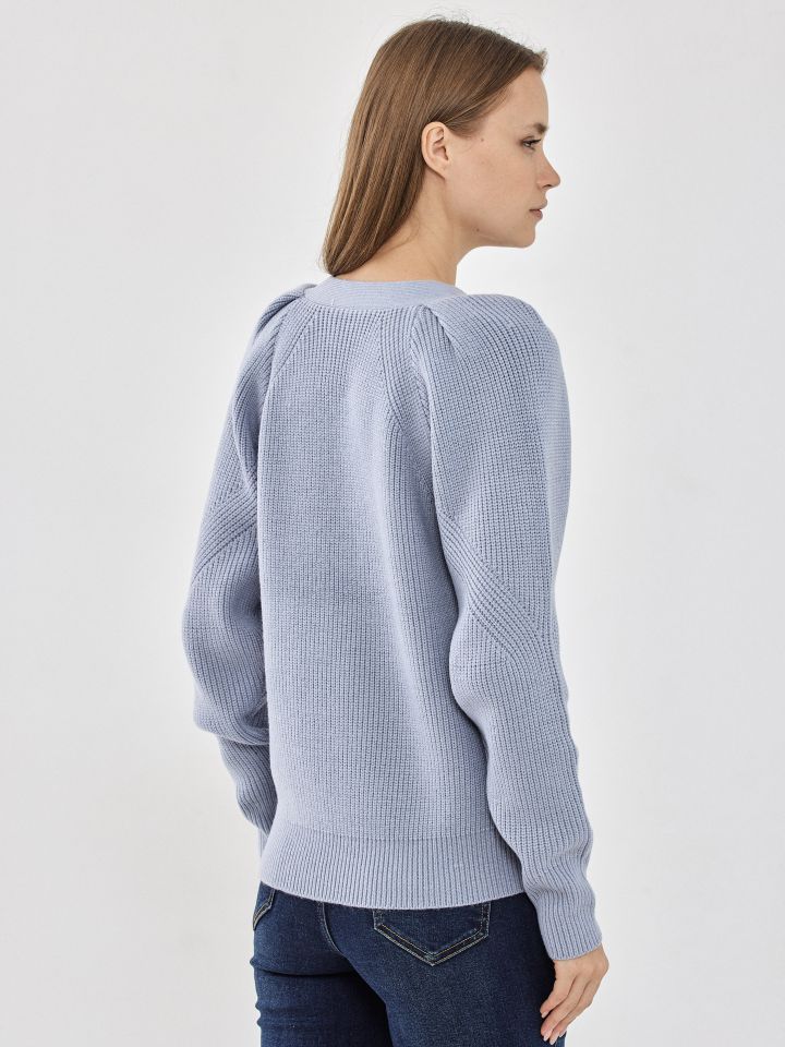 סריג V ROMI בצבע תכלת