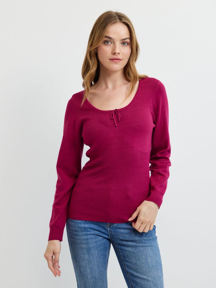 סריג שרוך קשירה PROMO בצבע דובדבן