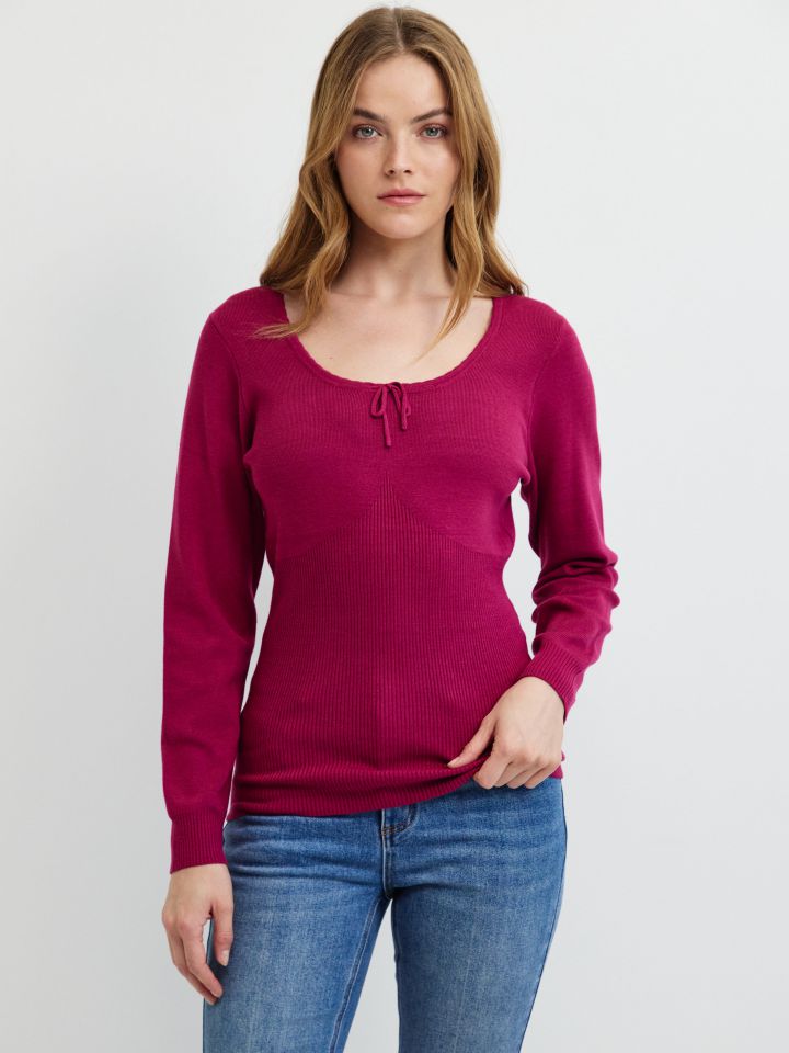 סריג שרוך קשירה PROMO בצבע דובדבן