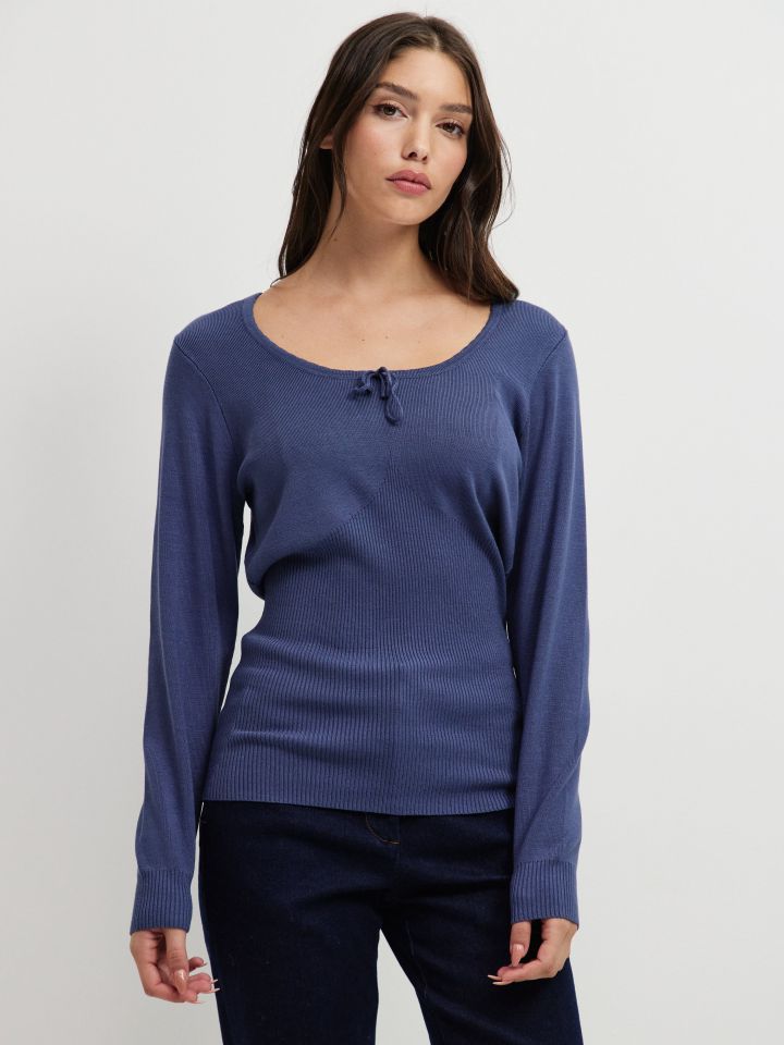 סריג שרוך קשירה PROMO בצבע כחול מעושן