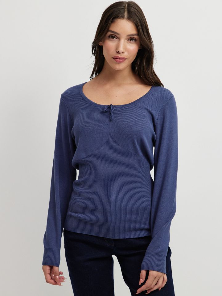 סריג שרוך קשירה PROMO בצבע כחול מעושן